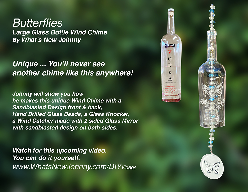 Butterfly Glass Bottle Wind Chime