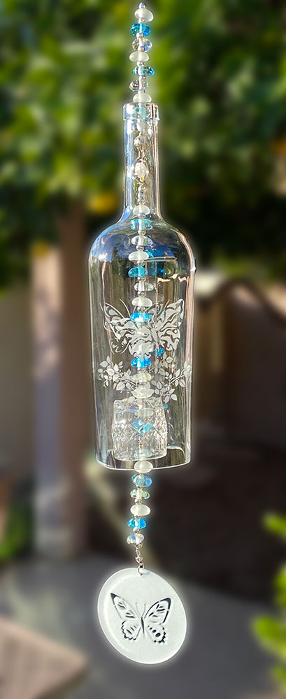 Butterfly Wine Bottle Wind Chime