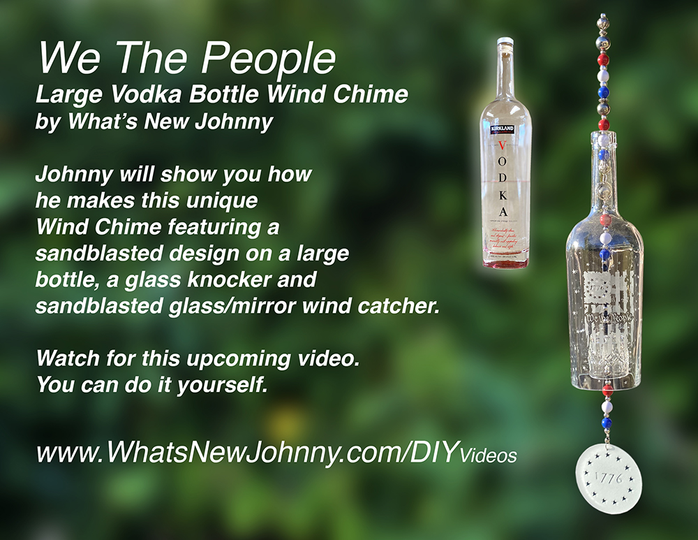 We the People Betsy Ross Patriotic Glass Bottle Wind Chime