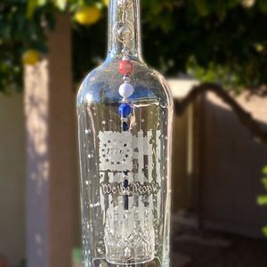 Betsy Ross Patriotic Wine Bottle Wind Chime