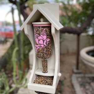 Cut Glass Bottle Bird Feeder